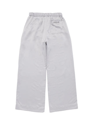Satin Logo Embroidery Pants