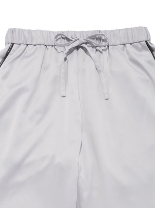 Satin Logo Embroidery Pants