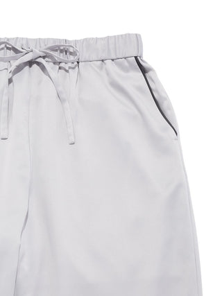 Satin Logo Embroidery Pants