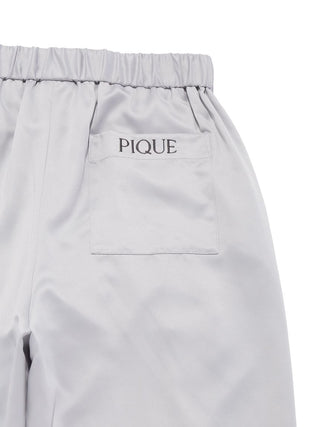 Satin Logo Embroidery Pants