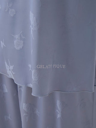 Satin Flower Jacquard Camisole Top in BLUE, Women's Loungewear Camisole Tops at Gelato Pique USA.