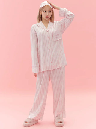 Variation Long Sleeve Pajama Shirts in PINK, Women's Loungewear Shirt Sleepwear Shirt, Lounge Set at Gelato Pique USA.