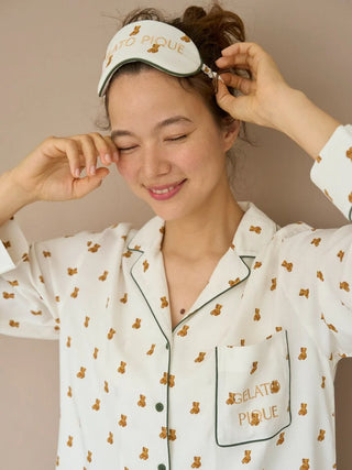 Variation Long Sleeve Pajama Shirts in OFF WHITE, Women's Loungewear Shirt Sleepwear Shirt, Lounge Set at Gelato Pique USA.