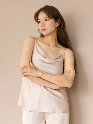 Soft Satin Lounge Camisole in BEIGE, Women's Loungewear  Camisole Tops at Gelato Pique USA.