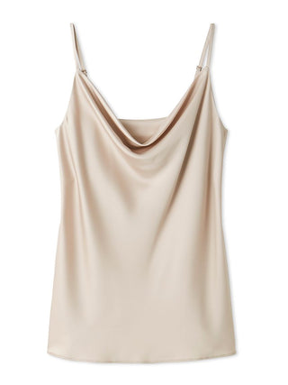 Soft Satin Lounge Camisole in BEIGE, Women's Loungewear  Camisole Tops at Gelato Pique USA.