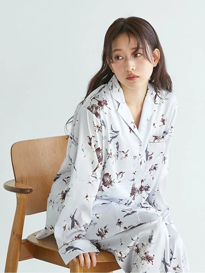 Floral Satin Piped Shirt gelato pique