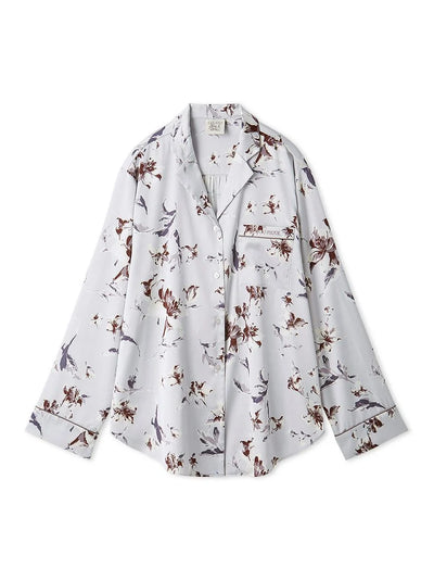 Floral Satin Piped Shirt gelato pique