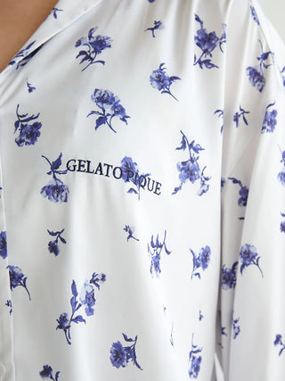 Floral Satin Gathered Shirt