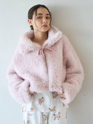 Ribbon Poodle Boa Cardigan