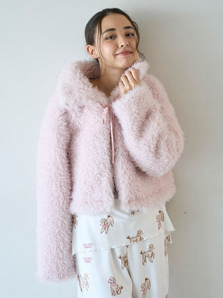 Ribbon Poodle Boa Cardigan