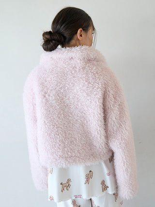 Ribbon Poodle Boa Cardigan