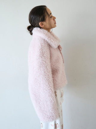 Ribbon Poodle Boa Cardigan