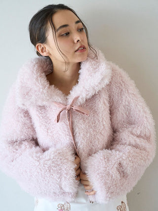 Ribbon Poodle Boa Cardigan