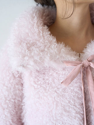 Ribbon Poodle Boa Cardigan