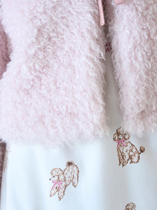 Ribbon Poodle Boa Cardigan