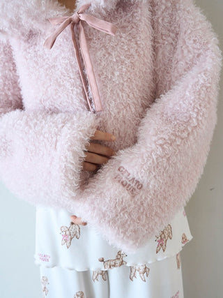 Ribbon Poodle Boa Cardigan