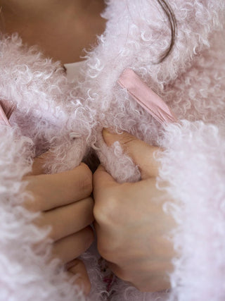 Ribbon Poodle Boa Cardigan