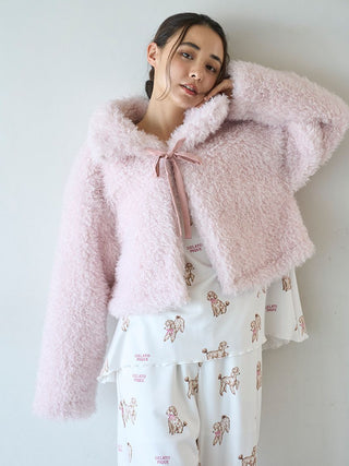 Ribbon Poodle Boa Cardigan