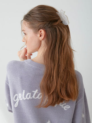 Cat Hair Clips in off white, Women's Loungewear Hair Accessories, Hair Clips, Headbands, Hair Ties at Gelato Pique USA.