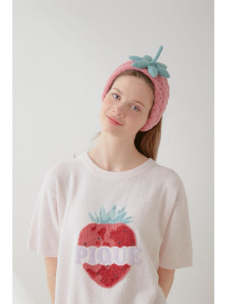 Fruit Comfy Knit Headband in PINK, Women's Loungewear Hair Accessories, Hair Clips, Headbands, Hair Ties at Gelato Pique USA.