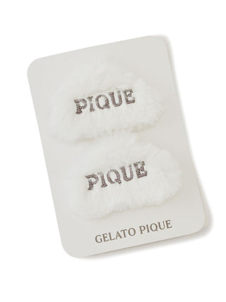 Eco Fur Hair Clip in OFF WHITE, Women's Loungewear Hair Accessories, Hair Clips, Headbands, Hair Ties at Gelato Pique USA.