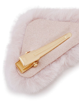 Eco Fur Hair Clip in PINK, Women's Loungewear Hair Accessories, Hair Clips, Headbands, Hair Ties at Gelato Pique USA.