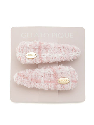 Checkered Hair Clip in Pink, Women's Loungewear Hair Accessories, Hair Clips, Headbands, Hair Ties at Gelato Pique USA