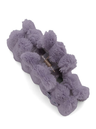 Ribbed Hair Clip in Purple, Women's Loungewear Hair Accessories, Hair Clips, Headbands, Hair Ties at Gelato Pique USA