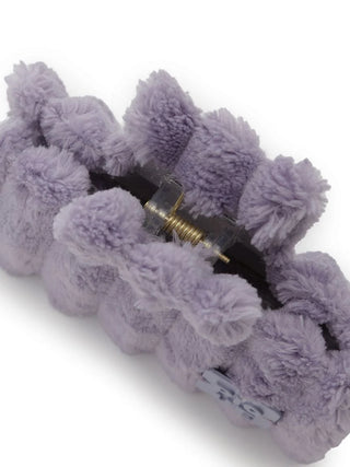 Ribbed Hair Clip in Purple, Women's Loungewear Hair Accessories, Hair Clips, Headbands, Hair Ties at Gelato Pique USA