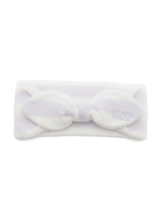 Smoothie 2-Border Headband with bow detail by Gelato Pique, soft plush fabric, elegant hair accessory for loungewear style.