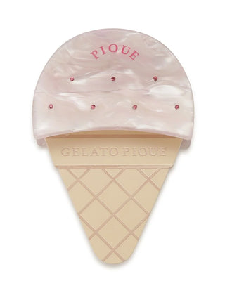 Gelato Pique USA Pink Bijou Hair Clip in Ice Cream Shape, Premium Loungewear and Sleepwear Accessory Gift for White Day