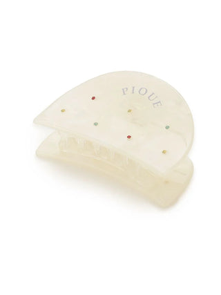 Cream WhiteDay Bijou Hair Clip by Gelato Pique USA, featuring ice cream flavor-inspired glittering bijoux, ideal for premium loungewear and sleepwear.