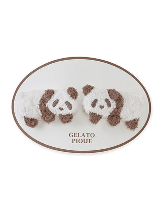 Fluffy Panda Hair Clip Set from Gelato Pique USA, adorable plush hair accessories for a playful look.