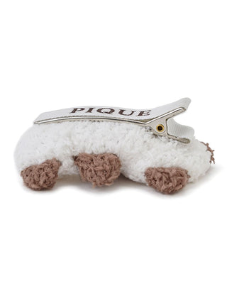 Fluffy brown panda-shaped hair clip set by Gelato Pique USA, ideal for premium loungewear and sleepwear styling.