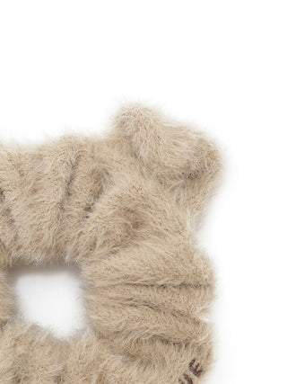 Beige CAT Hair Scrunchie with cat-ear design from Gelato Pique USA, a playful accessory for premium loungewear and sleepwear.