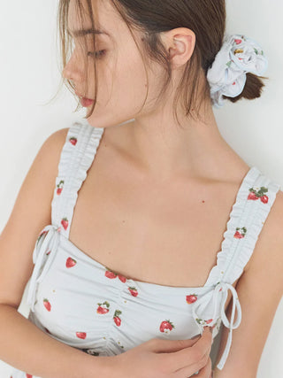 Strawberry Motif Frill Hair Scrunchies