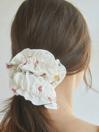 Strawberry Motif Frill Hair Scrunchies