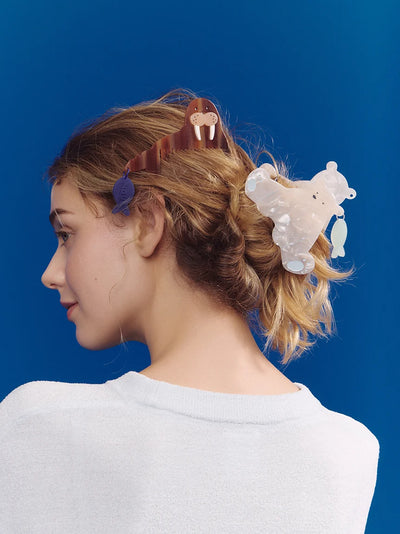 Polar Bear Motif Hair Clip gelato pique