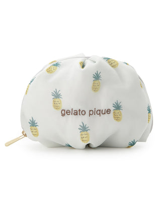 New Fruits Motif Chiffon Pouch- Women's Loungewear Bags, Pouches, Eco Bags & Tote Bags at Gelato Pique USA