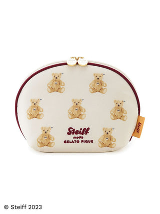 [Steiff] All-Over Pattern Oval Purse Cosmetics Bag