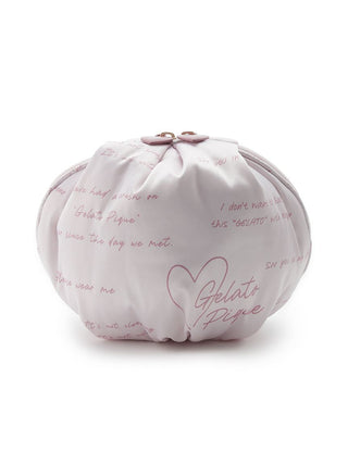 [Sweet] First Love Pattern Satin  Scripted Cosmetic Pouch in Light Pink, Women Loungewear Bags, Pouches, Make up Pouch, Travel Organizer, Eco Bags & Tote Bags at Gelato Pique USA.