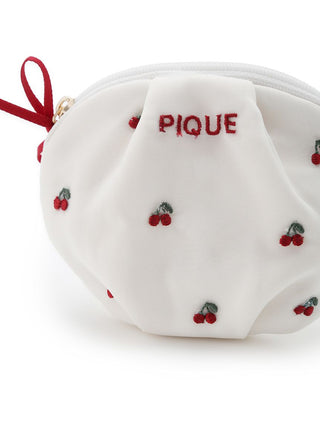 Cherry Embroidery Mini  Zippered Cosmetic Pouch in off white, Women Loungewear Bags, Pouches, Make up Pouch, Travel Organizer, Eco Bags & Tote Bags at Gelato Pique USA.