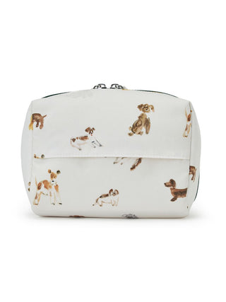TOSHIYUKI HIRANO Dog Pattern Pouch M in OFF WHITE, Women Loungewear Bags, Pouches, Make up Pouch, Travel Organizer, Eco Bags & Tote Bags at Gelato Pique USA.