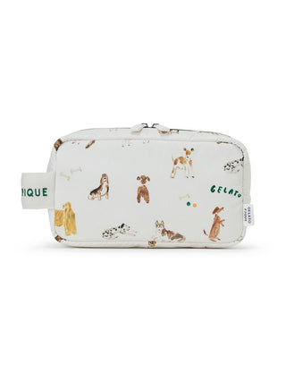 TOSHIYUKI HIRANO Dog Pattern Pouch L in OFF WHITE, Women Loungewear Bags, Pouches, Make up Pouch, Travel Organizer, Eco Bags & Tote Bags at Gelato Pique USA.