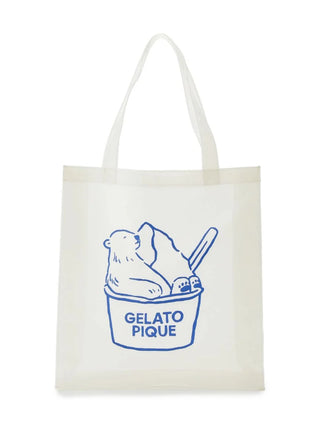Polar Bear Vinyl Tote Bag in CLEAR, Women Loungewear Bags, Pouches, Make up Pouch, Travel Organizer, Eco Bags & Tote Bags at Gelato Pique USA.
