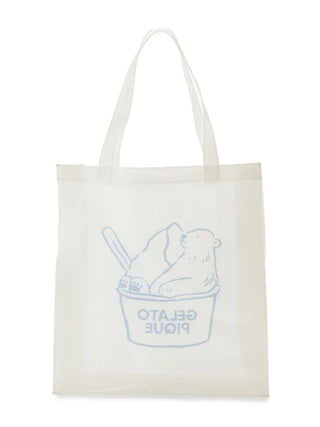 Polar Bear Vinyl Tote Bag in CLEAR, Women Loungewear Bags, Pouches, Make up Pouch, Travel Organizer, Eco Bags & Tote Bags at Gelato Pique USA.