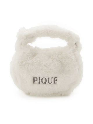 Faux Fur Mini Handbag in OFF WHITE, Women Loungewear Bags, Pouches, Make up Pouch, Travel Organizer, Eco Bags & Tote Bags at Gelato Pique USA.