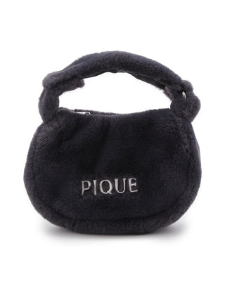 Faux Fur Mini Handbag in DARK GRAY, Women Loungewear Bags, Pouches, Make up Pouch, Travel Organizer, Eco Bags & Tote Bags at Gelato Pique USA.