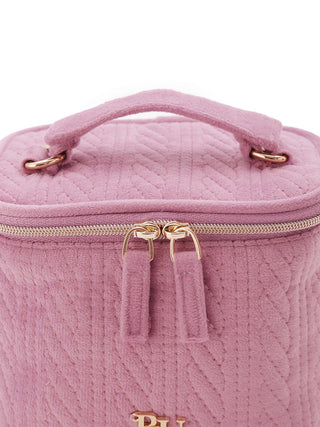 Aran Quilted Cosmetic Bag in PINK, Women Loungewear Bags, Pouches, Make up Pouch, Travel Organizer, Eco Bags & Tote Bags at Gelato Pique USA.