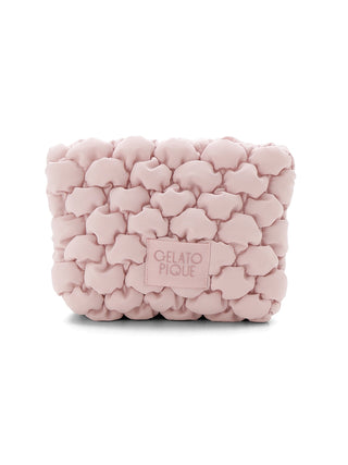 Gelato Pique quilted coin purse in blush pink with puffy cloud-like design, featuring a stylish and functional accessory.